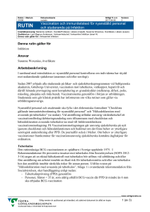 Vaccination och immunitetstest för nyanställd personal