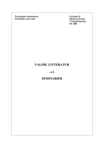 VALFRI LITTERATUR och SEMINARIER