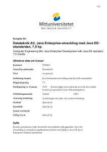 Datateknik AV, Java Enterprise-utveckling med Java EE