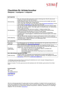 Checklista för Artister/musiker