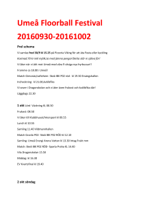 Umeå Floorball Festival 20160930-20161002 Prel schema