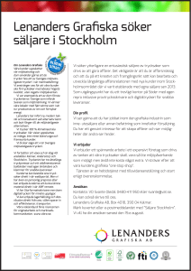 Lenanders Grafiska söker säljare i Stockholm