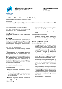 HÖGSKOLAN I HALMSTAD KURSPLAN Preliminär