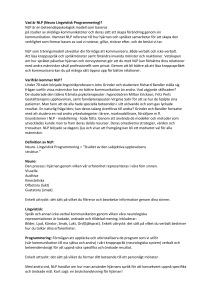 Vad är NLP (Neuro Lingvistisk Programmering)?