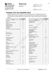 Analyser som kan beställas Akut