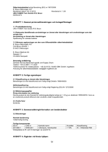 Namnet på ämnet/blandningen och bolaget/företaget Ansvarig