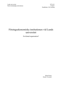 Företagsekonomiska institutionen vid Lunds universitet
