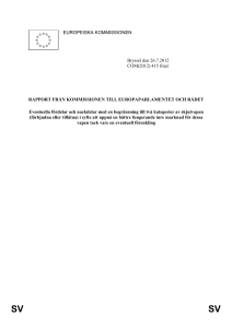 SV SV RAPPORT FRÅN KOMMISSIONEN TILL
