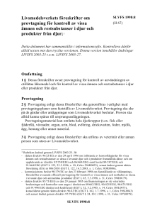 Föreskrifter om provtagning för kontroll av vissa
