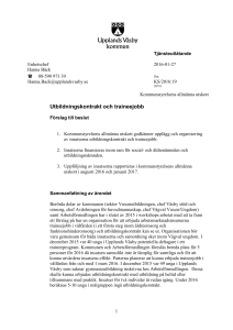 Utbildningskontrakt och traineejobb