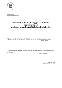 Plan för att motverka, förebygga och förhindra diskriminering och