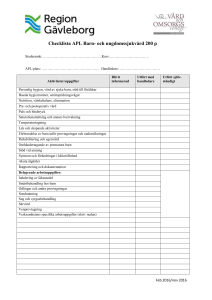 Checklista APL Barn- och ungdomssjukvård 200p
