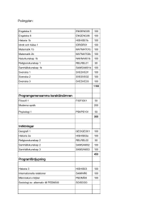 Program /inriktning/kurskod