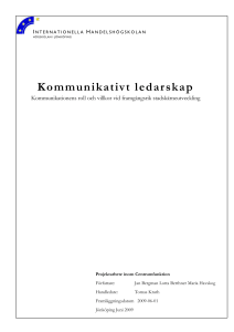 Kommunikationens roll i samverkansorganisation