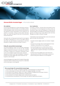 Ansvarsfulla investeringar - Informationsblad