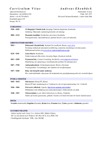Curriculum Vitae - Institutet för rymdfysik