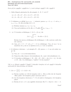 HU / Institutionen för matematik och statistik Inledning till