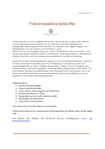 Frekvensselektiva textila filter