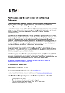Kemikalieinspektionen bidrar till bättre miljö i Östersjön
