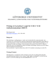 Kursutbud i ämnet Logik H 09