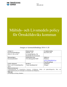 Måltids- och Livsmedels policy för Örnsköldsviks kommun