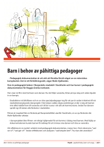Barn i behov av påhittiga pedagoger