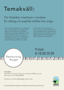Temakväll Tonår Psykisk ohälsa nr 2