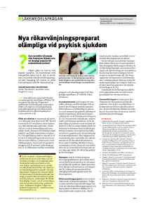 Nya rökavvänjningspreparat olämpliga vid psykisk