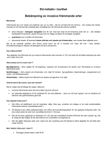 EU-initiativ i korthet Bekämpning av invasiva främmande arter