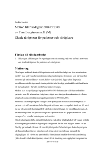 Ökade rättigheter för patienter och vårdgivare