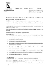 Kvalitetskrav för måltider