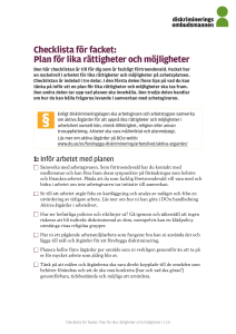 Checklista för facket: Plan för lika rättigheter och möjligheter