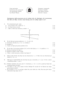Umeå universitet Tentamen i matematik Institutionen för