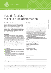 Råd till föräldrar vid akut öroninflammation
