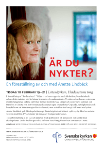 En föreställning av och med Anette Lindbäck