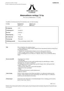 Matematikens verktyg 7,5 hp