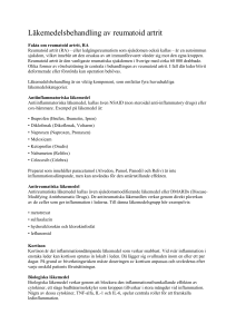 Läkemedelsbehandling av reumatoid artrit