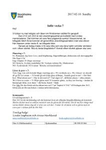 5 A veckobrev inför vecka 7