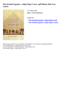 Det forntida Egypten : enligt Edgar Cayce