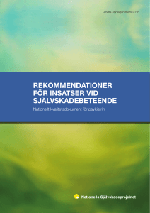 Rekommendationer för insatser vid självskadebeteende