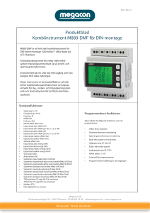 Produktblad Kombiinstrument M880-DMF för DIN-montage