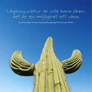 Lågkonjunktur är inte bara öken, det är en möjlighet att växa.