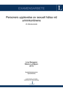 Personers upplevelse av sexuell hälsa vid urininkontinens: En