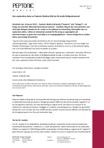 Den explorativa delen av Peptonic Medical ABs fas 2b studie