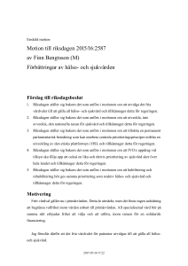 201516M1840 Fem förslag till förbättringar av hälso och sjukvården