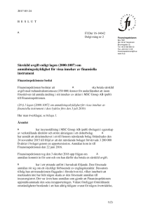 Särskild avgift enligt lagen (2000:1087) om anmälningsskyldighet