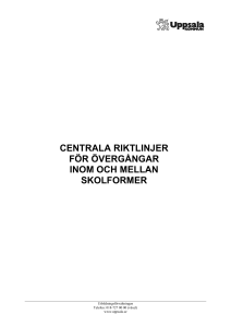 centrala riktlinjer för övergångar inom och mellan skolformer