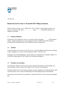 Ramavtal om leverans av livsmedel till Vellinge kommun