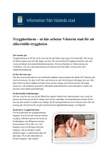Trygghetslarm – så här arbetar Västerås stad för att säkerställa