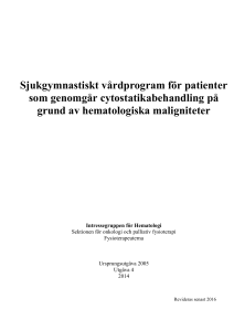 Nationellt vårdprogram för hematologpatienter